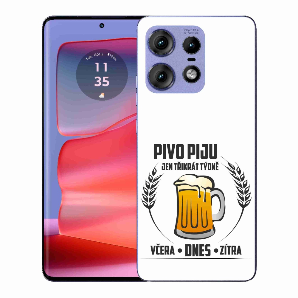 Gelový kryt mmCase na Motorola Edge 50 Pro - pivní motiv bílé pozadí