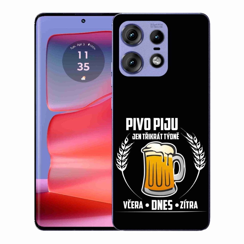 Gelový kryt mmCase na Motorola Edge 50 Pro - pivní motiv černé pozadí
