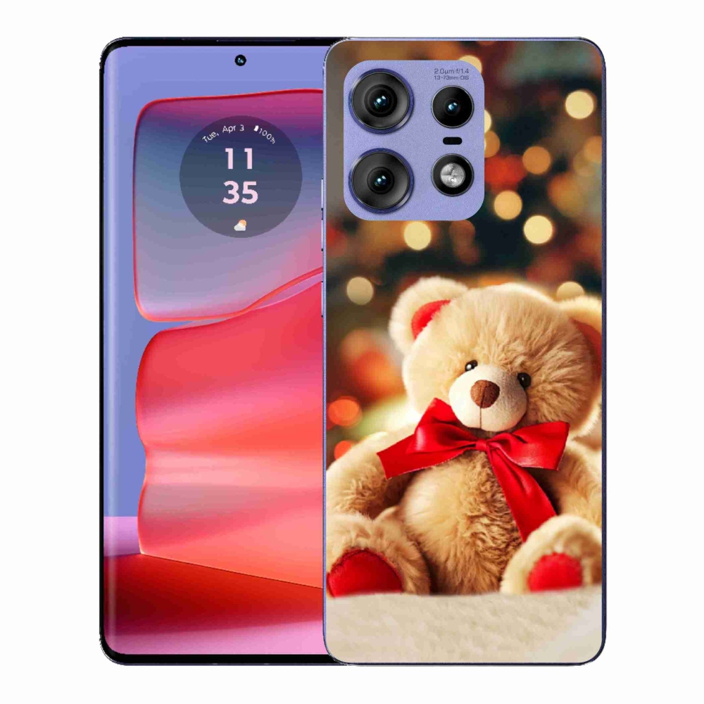 Gelový kryt mmCase na Motorola Edge 50 Pro - plyšový medvídek