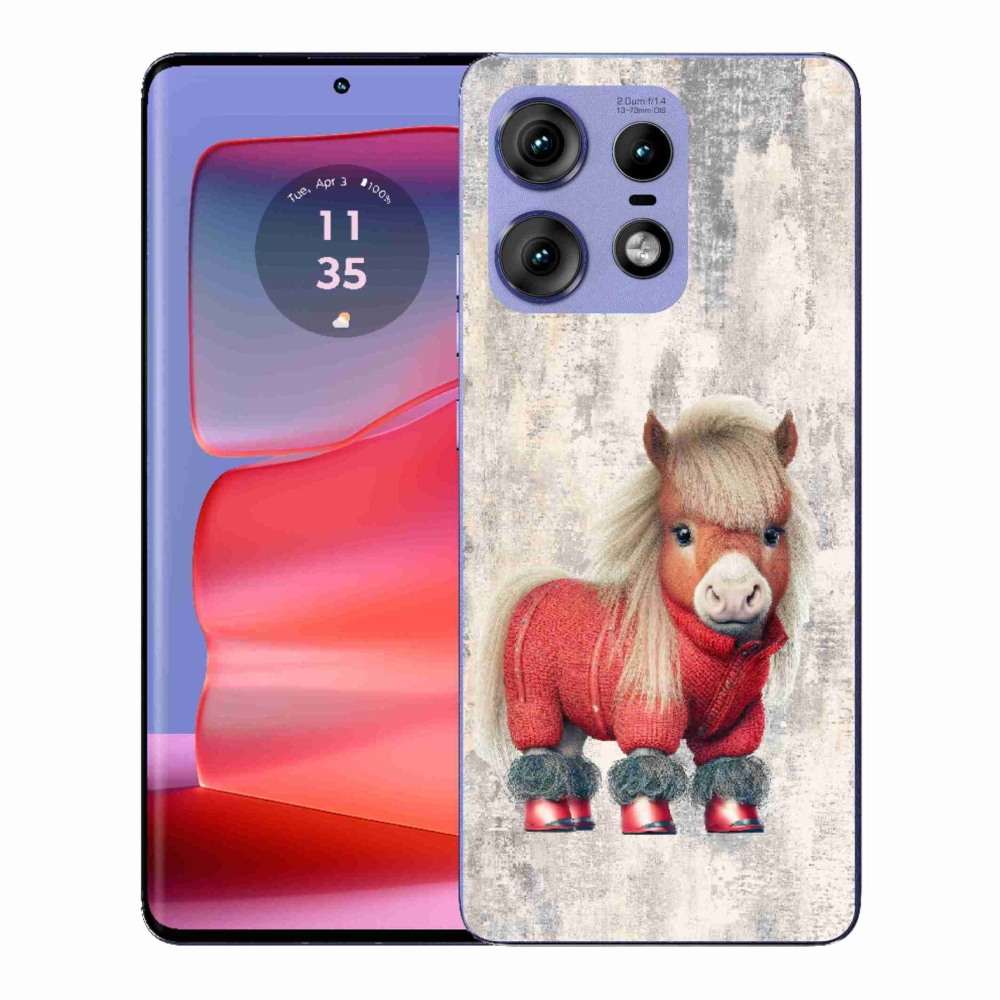 Gelový kryt mmCase na Motorola Edge 50 Pro - poník ve svetru