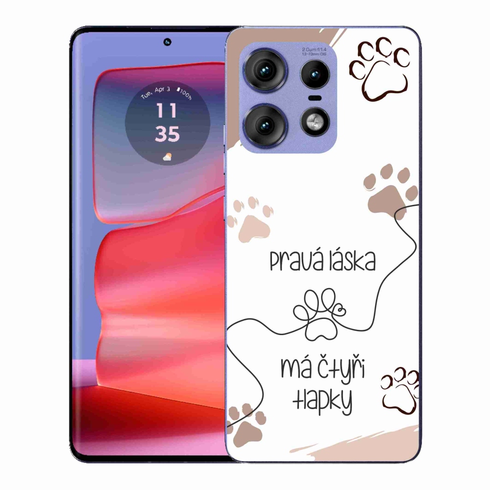 Gelový kryt mmCase na Motorola Edge 50 Pro - psí motiv 1 bílé pozadí