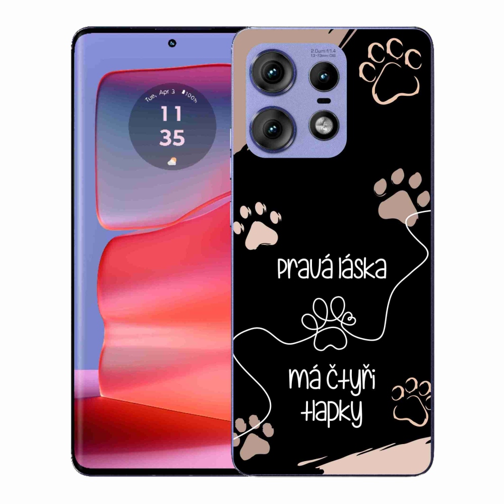 Gelový kryt mmCase na Motorola Edge 50 Pro - psí motiv 1 černé pozadí