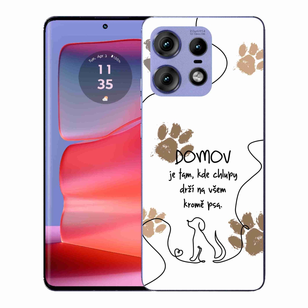 Gelový kryt mmCase na Motorola Edge 50 Pro - psí motiv bílé pozadí