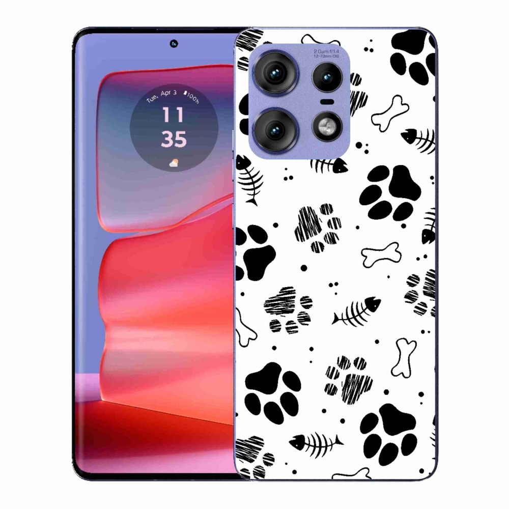 Gelový kryt mmCase na Motorola Edge 50 Pro - psí tlapky 1