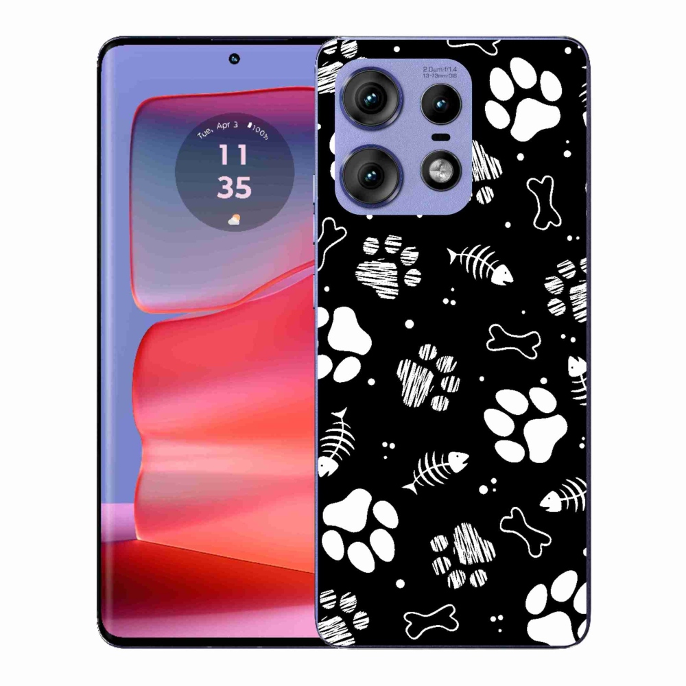 Gelový kryt mmCase na Motorola Edge 50 Pro - psí tlapky