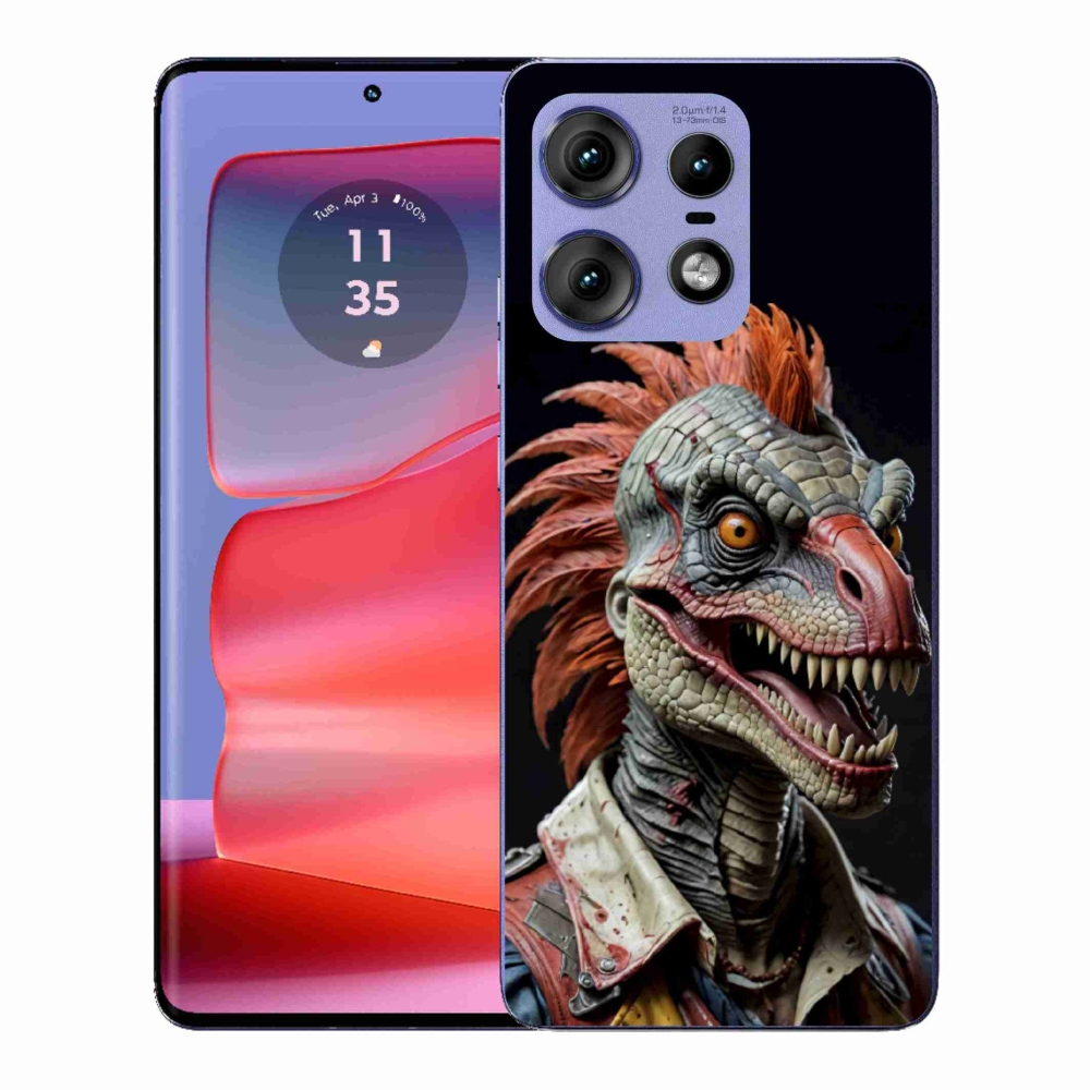 Gelový kryt mmCase na Motorola Edge 50 Pro - punk dinosaurus