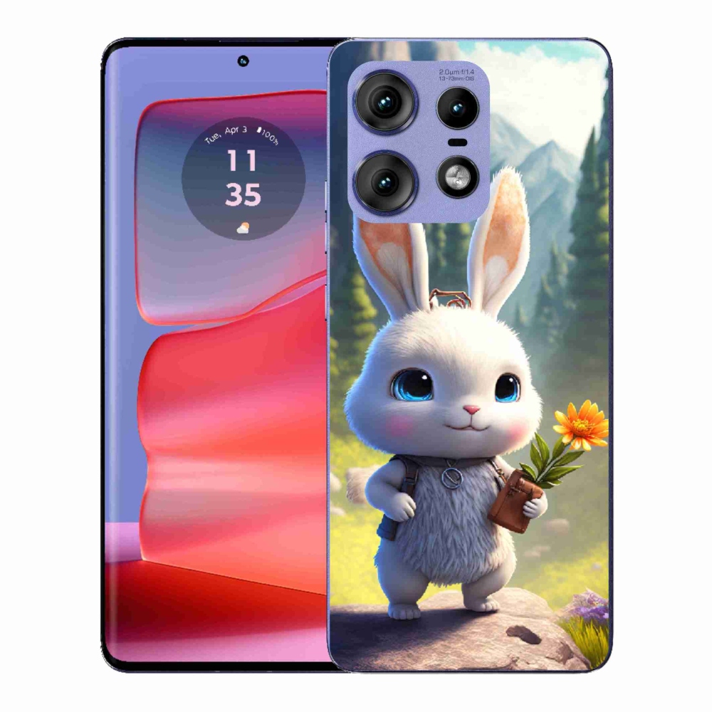 Gelový kryt mmCase na Motorola Edge 50 Pro - roztomilý králíček