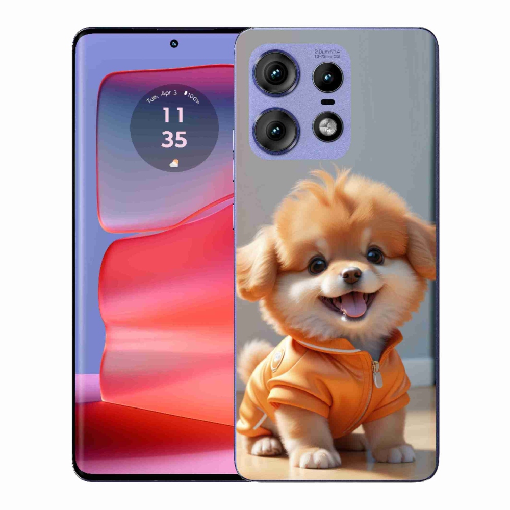 Gelový kryt mmCase na Motorola Edge 50 Pro - roztomilý pomeranian v mikině
