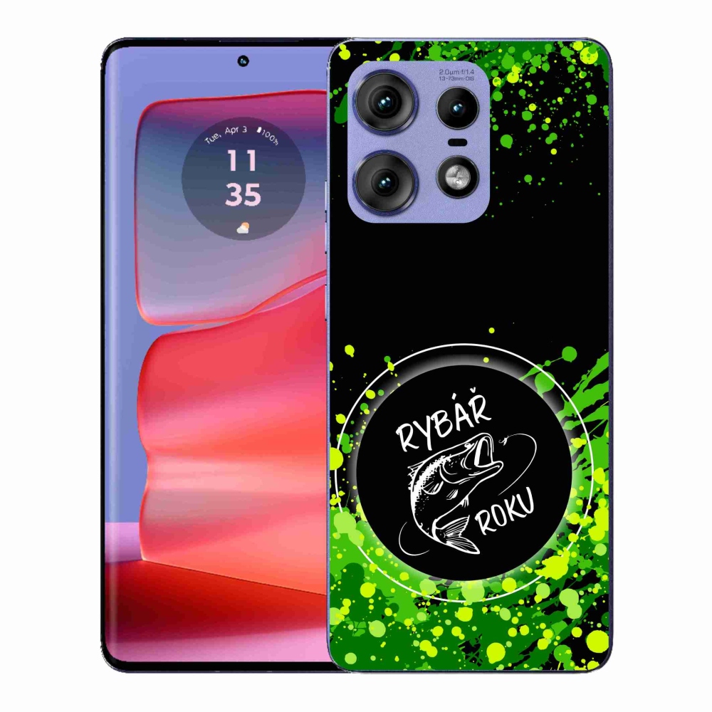 Gelový kryt mmCase na Motorola Edge 50 Pro - rybář roku černé pozadí