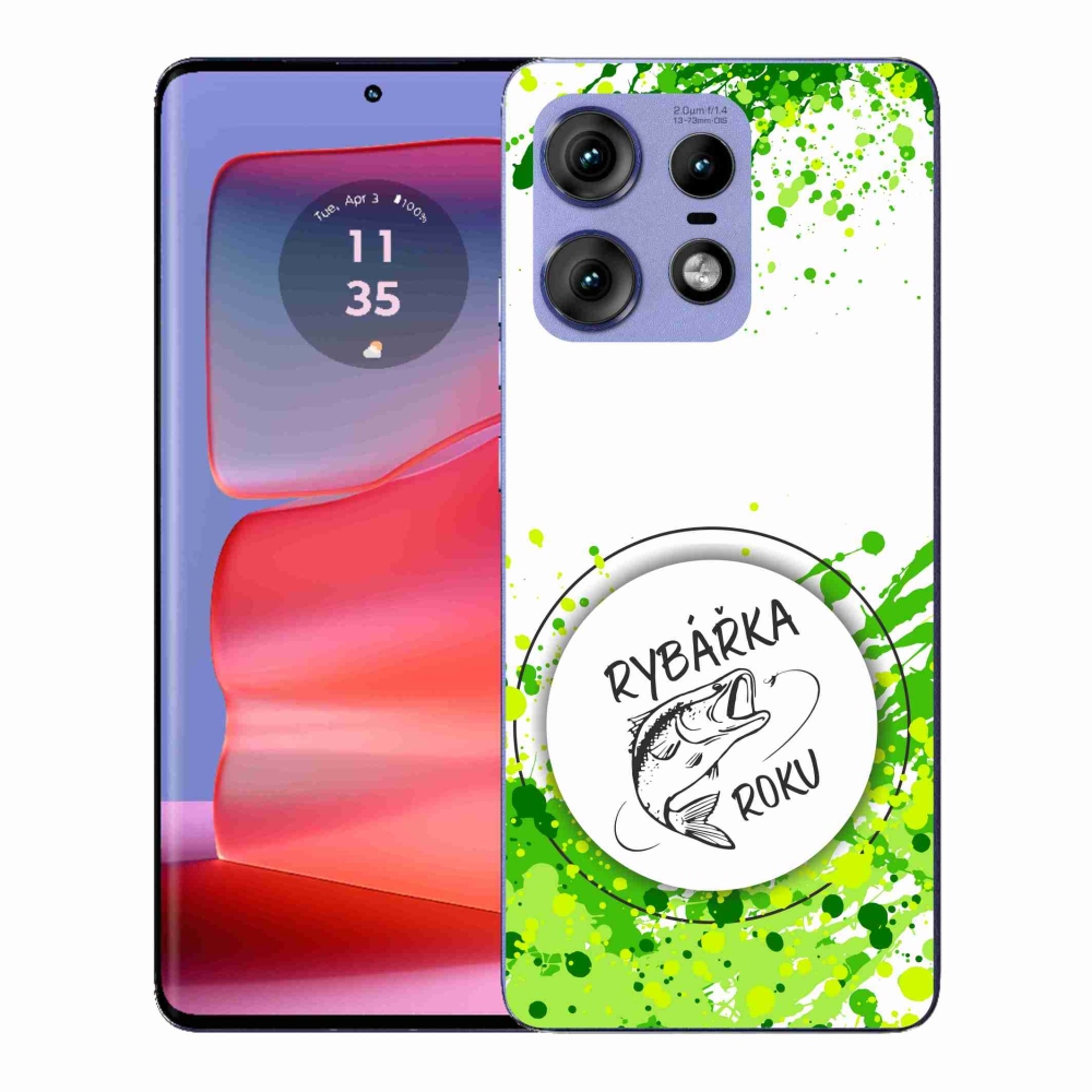 Gelový kryt mmCase na Motorola Edge 50 Pro - rybářka roku bílé pozadí