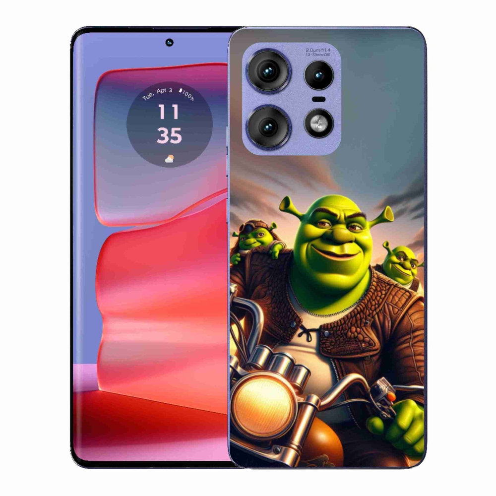 Gelový kryt mmCase na Motorola Edge 50 Pro - shrek na motorce