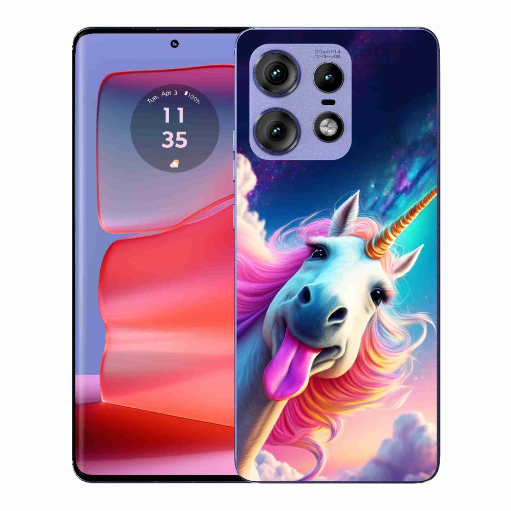 Gelový kryt mmCase na Motorola Edge 50 Pro - šílený jednorožec