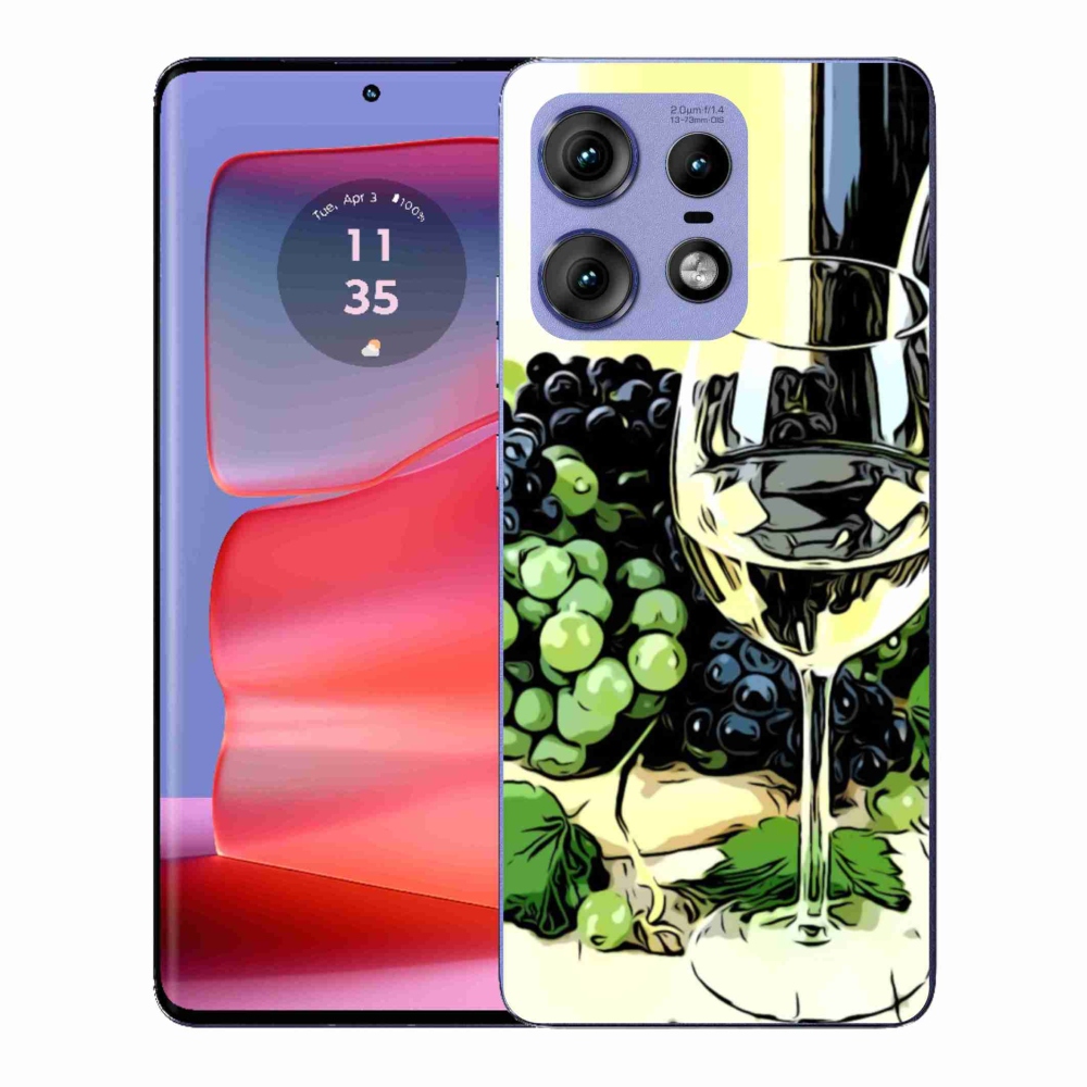 Gelový kryt mmCase na Motorola Edge 50 Pro - sklenka vína