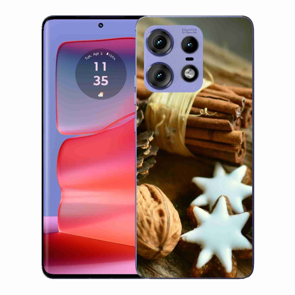 Gelový kryt mmCase na Motorola Edge 50 Pro - skořice a perníčky