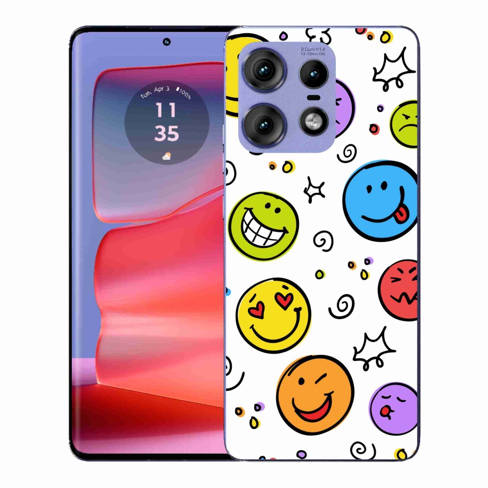 Gelový kryt mmCase na Motorola Edge 50 Pro - smajlíci