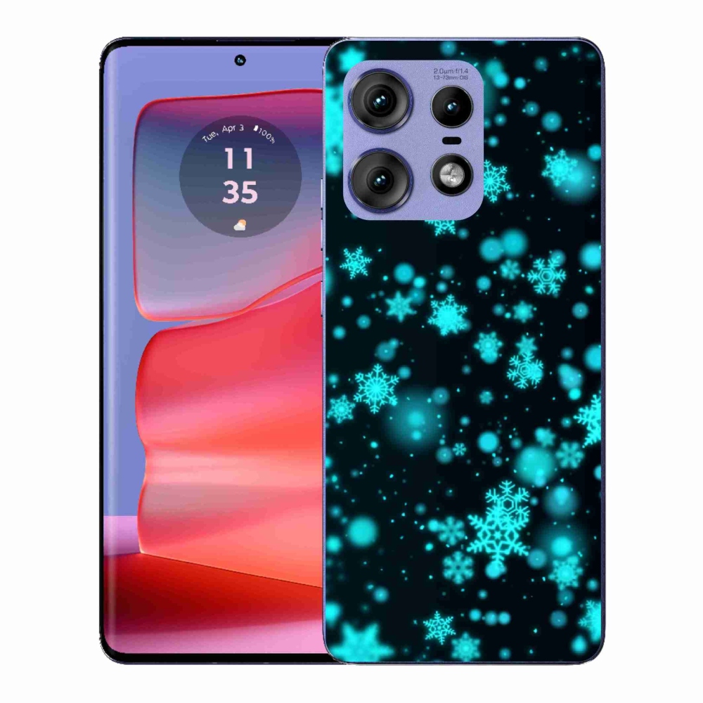 Gelový kryt mmCase na Motorola Edge 50 Pro - sněhové vločky 1