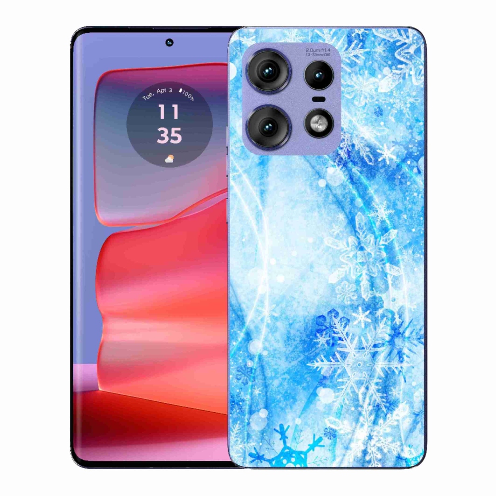 Gelový kryt mmCase na Motorola Edge 50 Pro - sněhové vločky