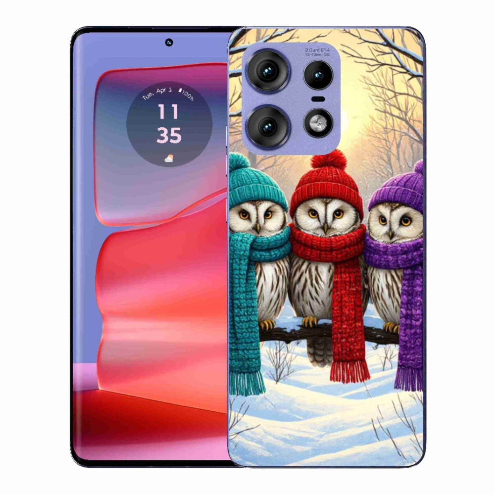 Gelový kryt mmCase na Motorola Edge 50 Pro - soví přátelé