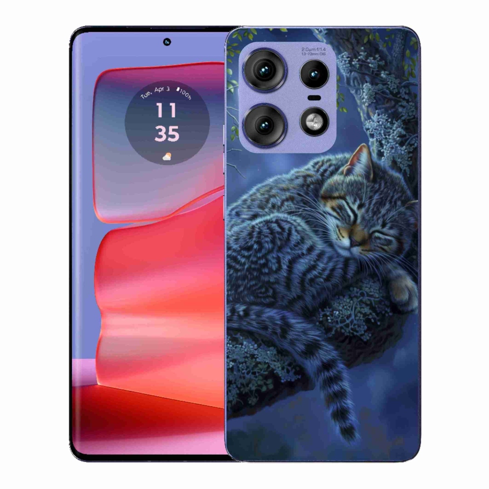 Gelový kryt mmCase na Motorola Edge 50 Pro - spící kočka
