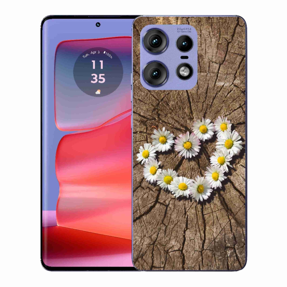 Gelový kryt mmCase na Motorola Edge 50 Pro - srdce z kopretin