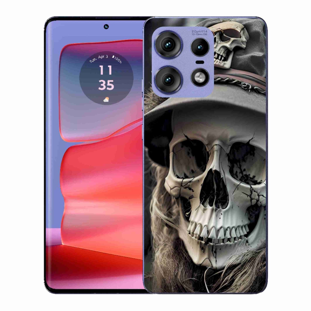 Gelový kryt mmCase na Motorola Edge 50 Pro - temná lebka