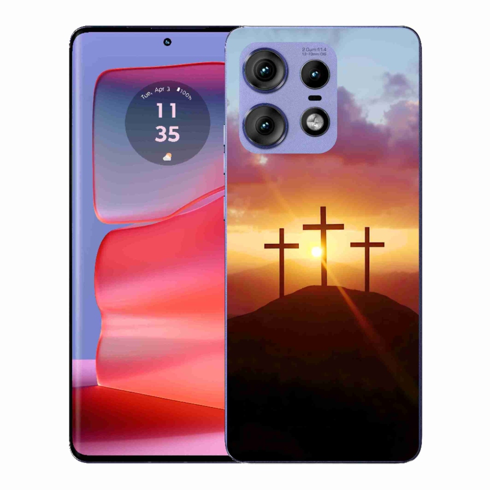 Gelový kryt mmCase na Motorola Edge 50 Pro - tři kříže