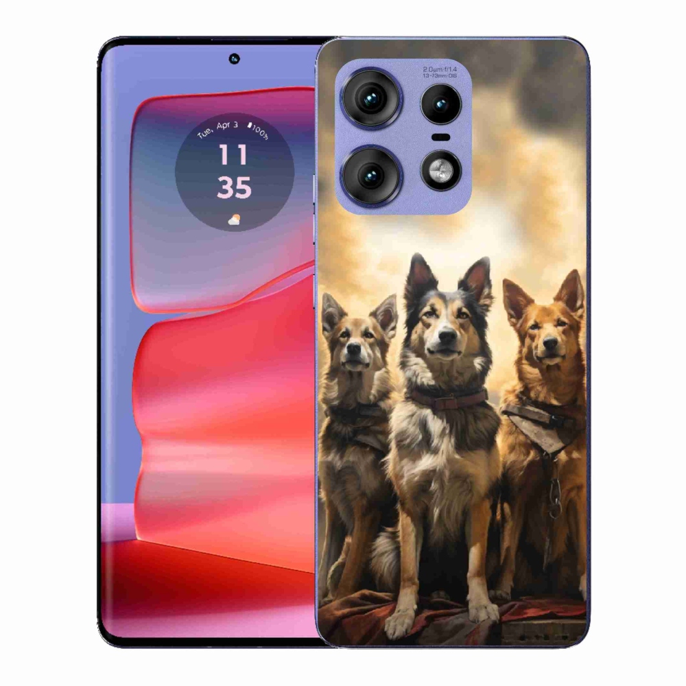 Gelový kryt mmCase na Motorola Edge 50 Pro - tři psi