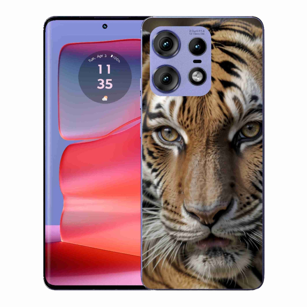 Gelový kryt mmCase na Motorola Edge 50 Pro - tygří pohled