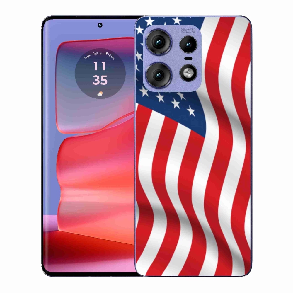 Gelový kryt mmCase na Motorola Edge 50 Pro - USA vlajka