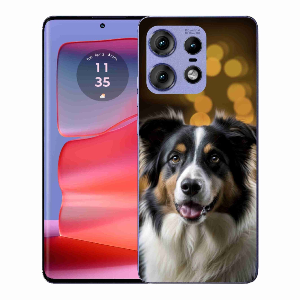 Gelový kryt mmCase na Motorola Edge 50 Pro - usměvavý australský ovčák