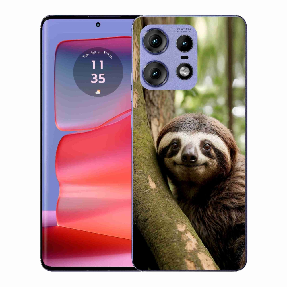 Gelový kryt mmCase na Motorola Edge 50 Pro - usměvavý lenochod