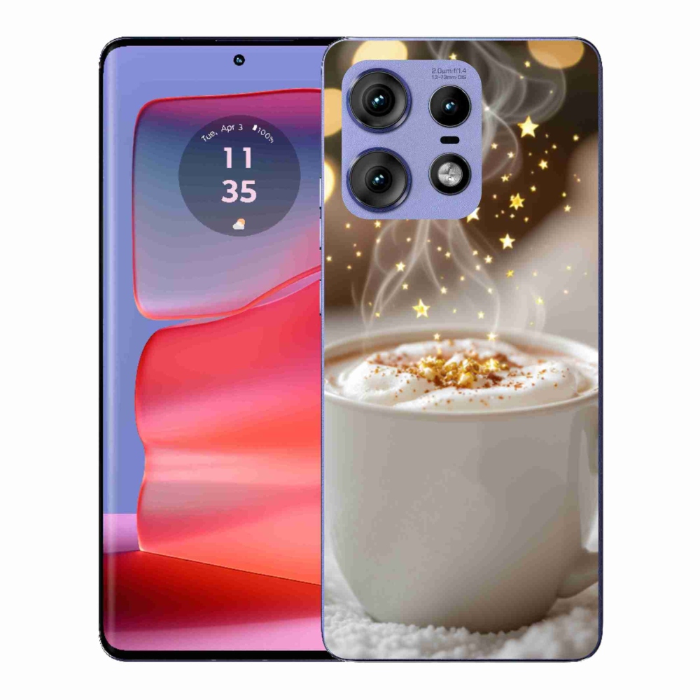 Gelový kryt mmCase na Motorola Edge 50 Pro - vánoční horký nápoj