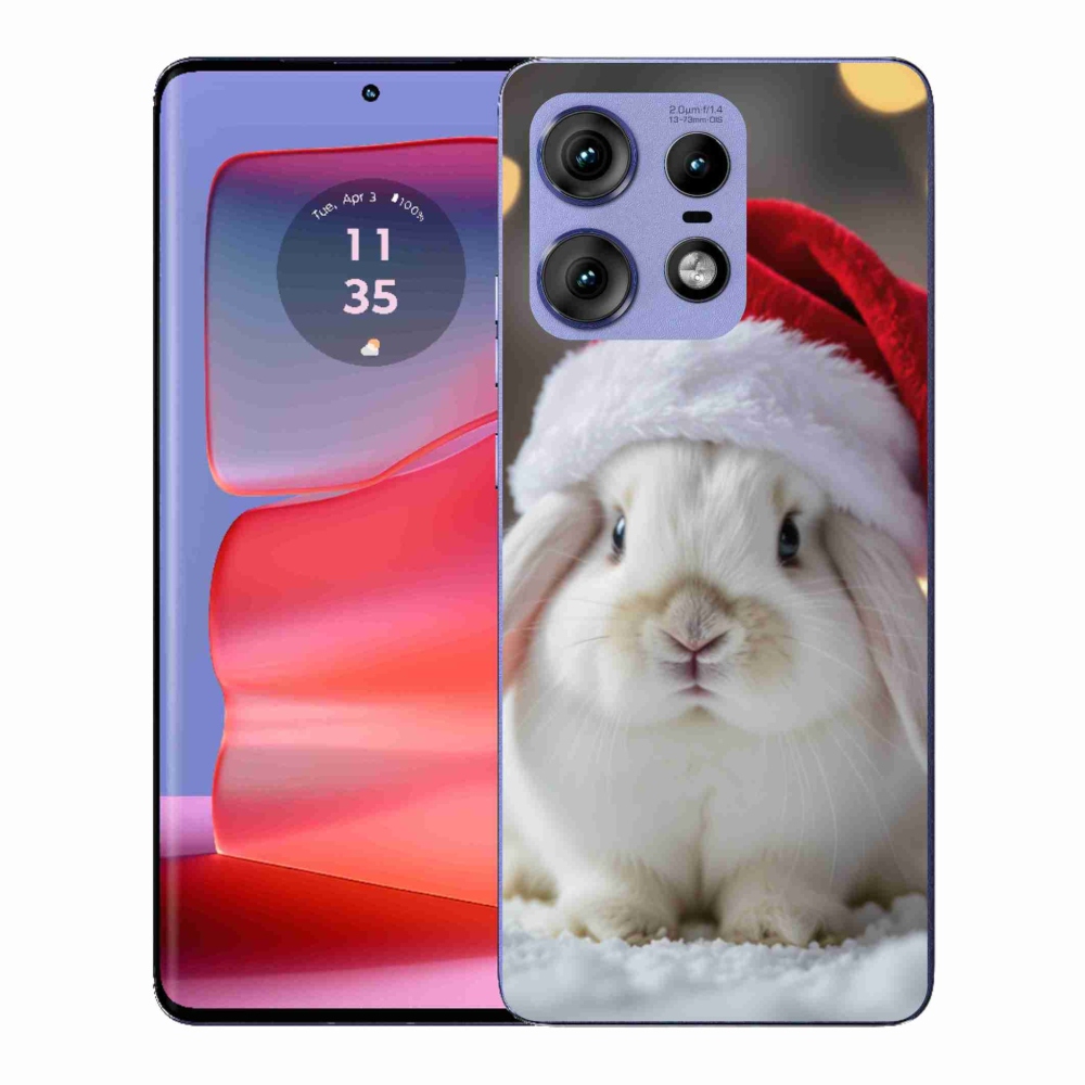 Gelový kryt mmCase na Motorola Edge 50 Pro - vánoční králík