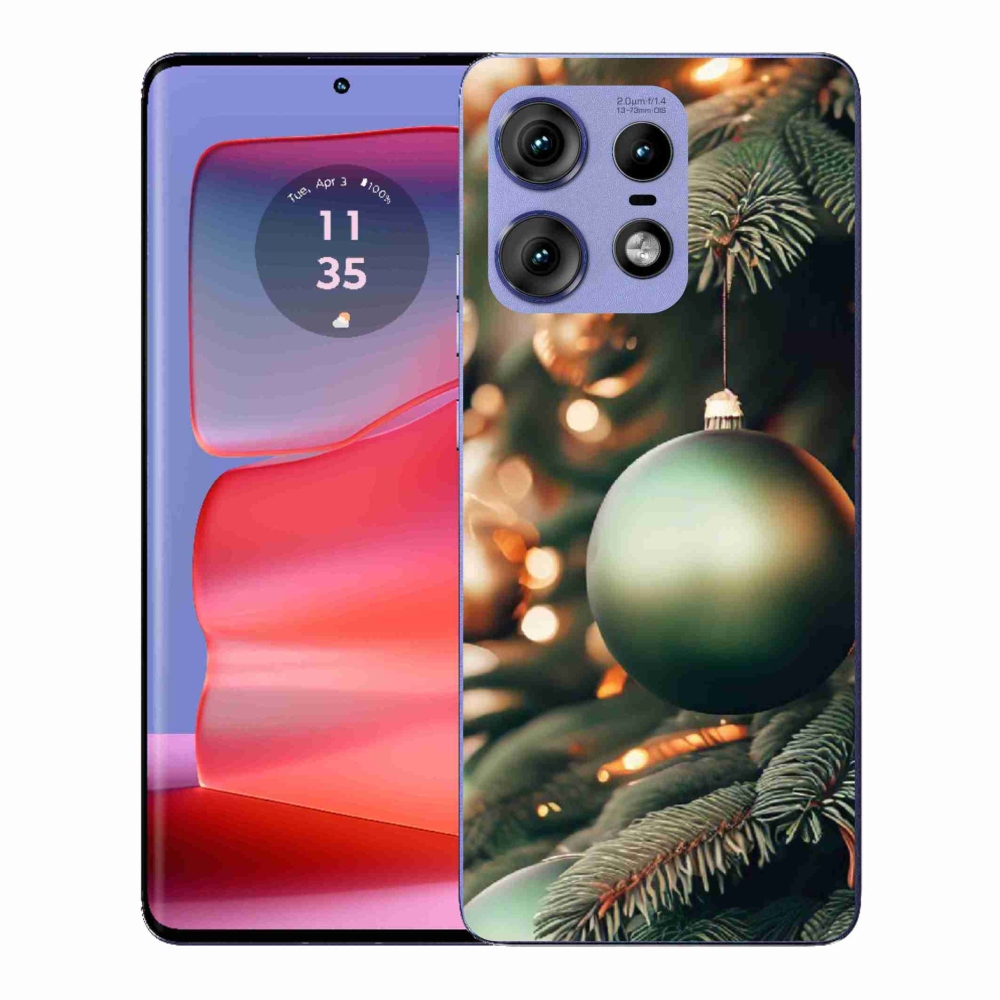 Gelový kryt mmCase na Motorola Edge 50 Pro - vánoční ozdoby 1