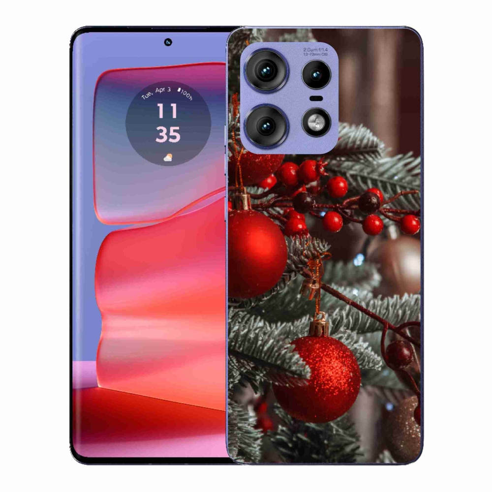 Gelový kryt mmCase na Motorola Edge 50 Pro - vánoční ozdoby 2