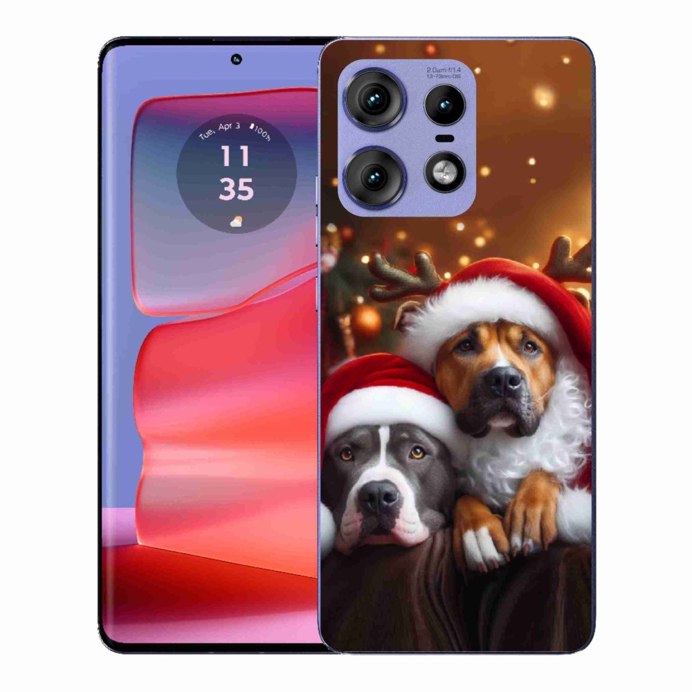 Gelový kryt mmCase na Motorola Edge 50 Pro - vánoční psi