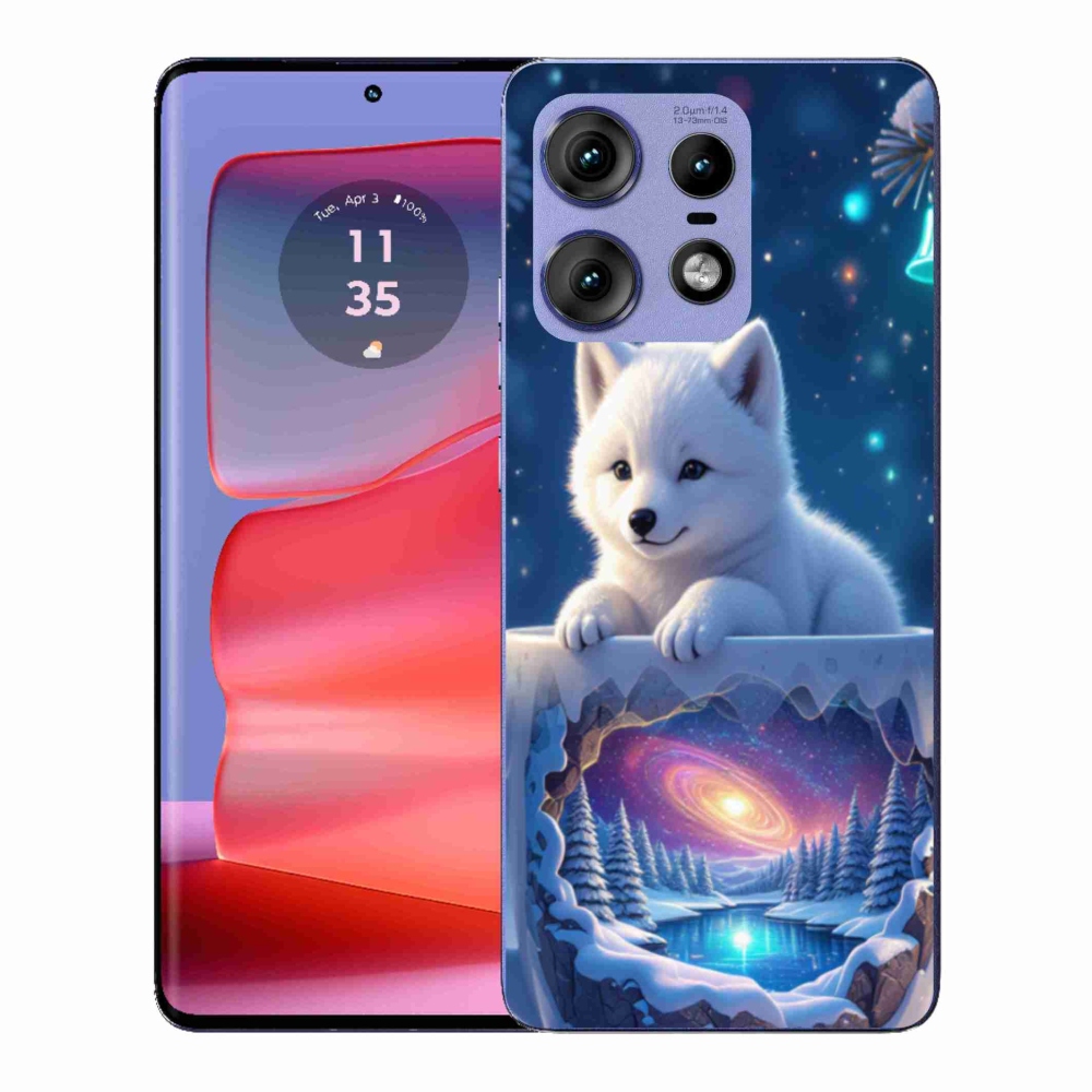 Gelový kryt mmCase na Motorola Edge 50 Pro - vánoční štěně