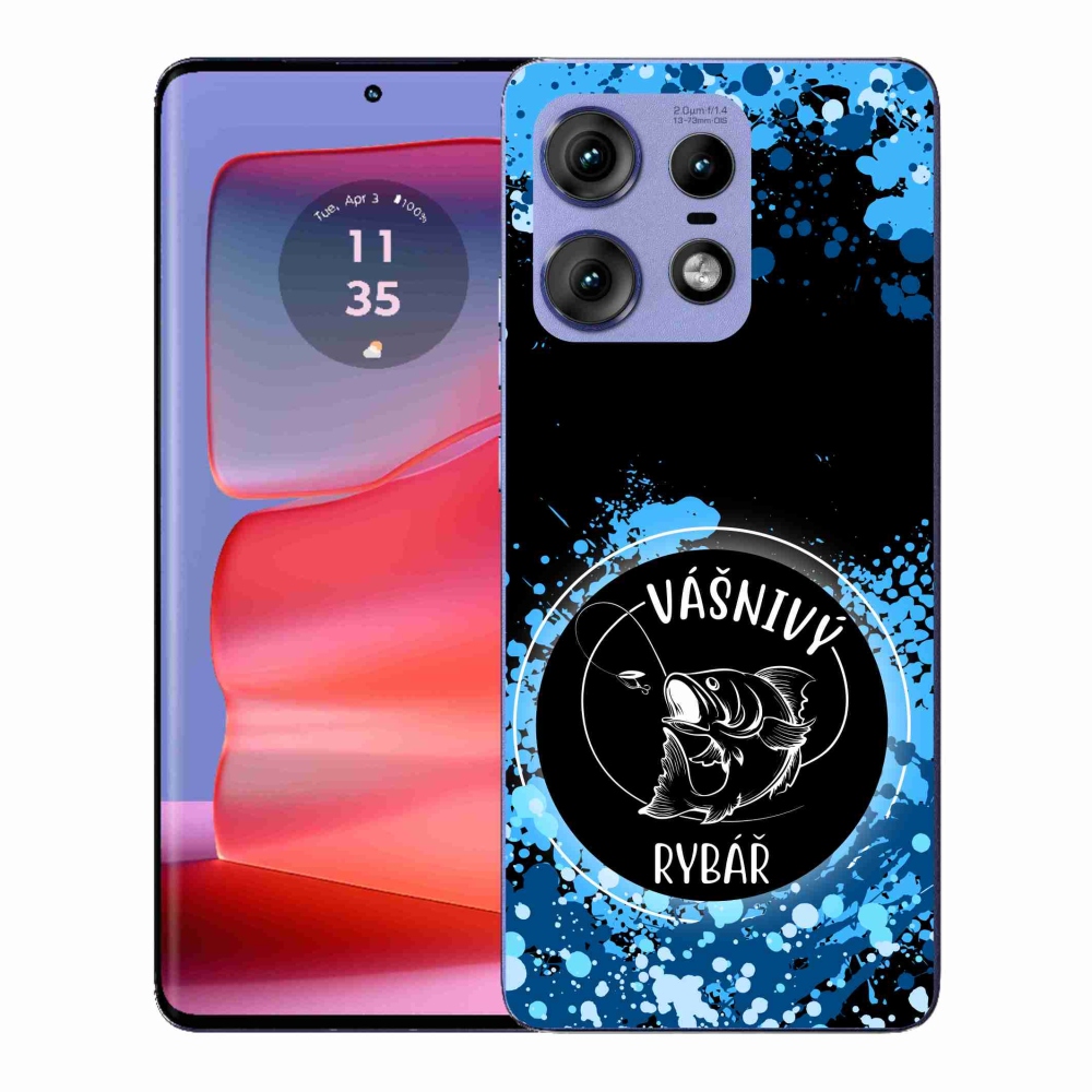 Gelový kryt mmCase na Motorola Edge 50 Pro - vášnivý rybář černé pozadí