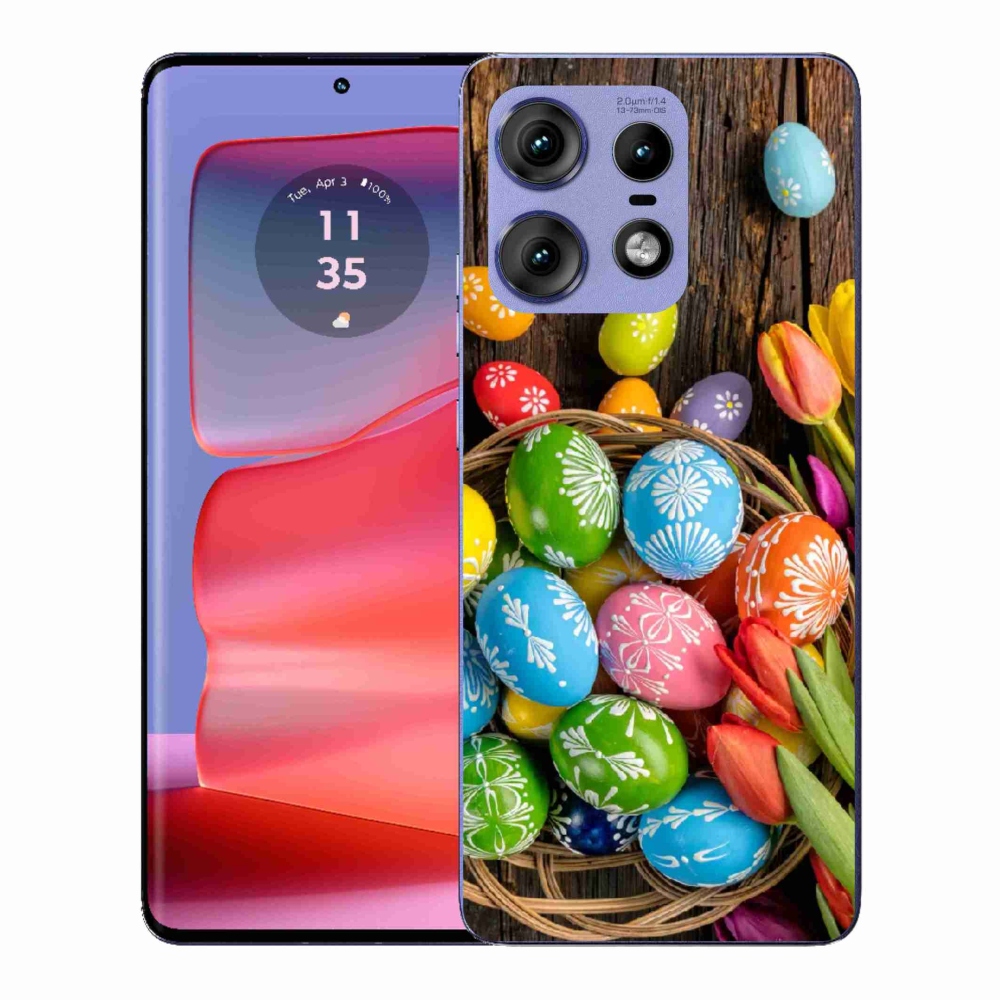 Gelový kryt mmCase na Motorola Edge 50 Pro - velikonoční vajíčka