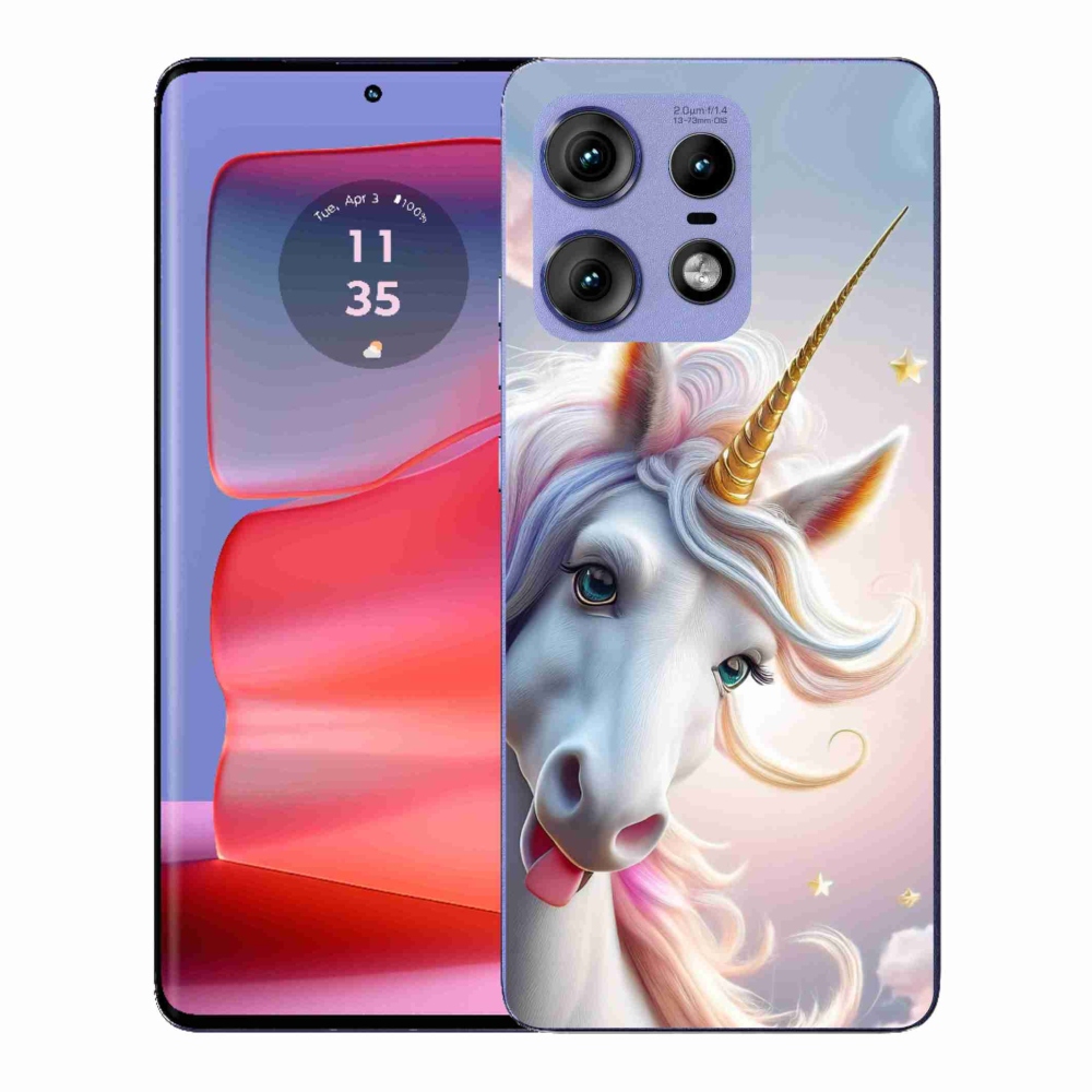 Gelový kryt mmCase na Motorola Edge 50 Pro - veselý jednorožec