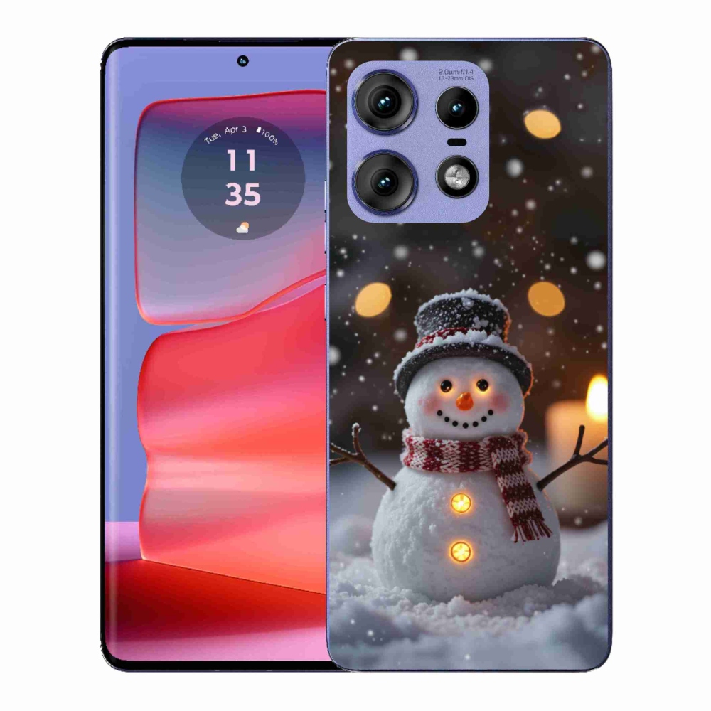 Gelový kryt mmCase na Motorola Edge 50 Pro - veselý sněhulák