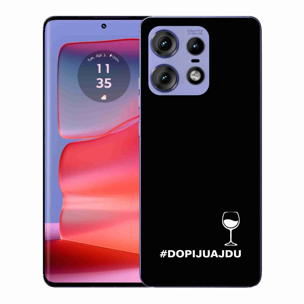 Gelový kryt mmCase na Motorola Edge 50 Pro - vinný motiv černé pozadí