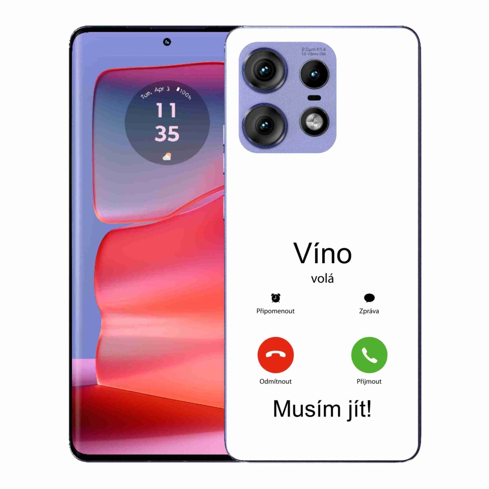 Gelový kryt mmCase na Motorola Edge 50 Pro - víno volá bílé pozadí