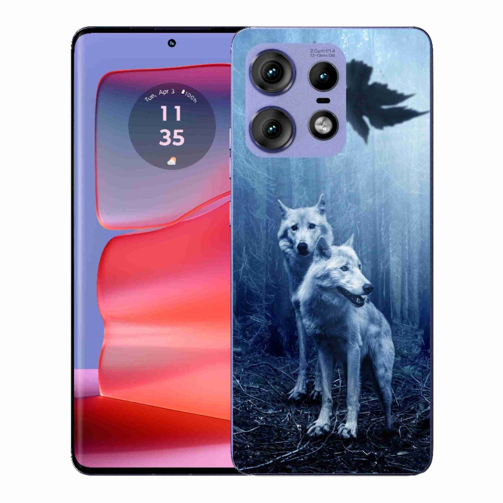 Gelový kryt mmCase na Motorola Edge 50 Pro - vlci v lese