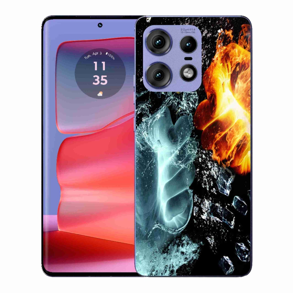 Gelový kryt mmCase na Motorola Edge 50 Pro - voda a oheň