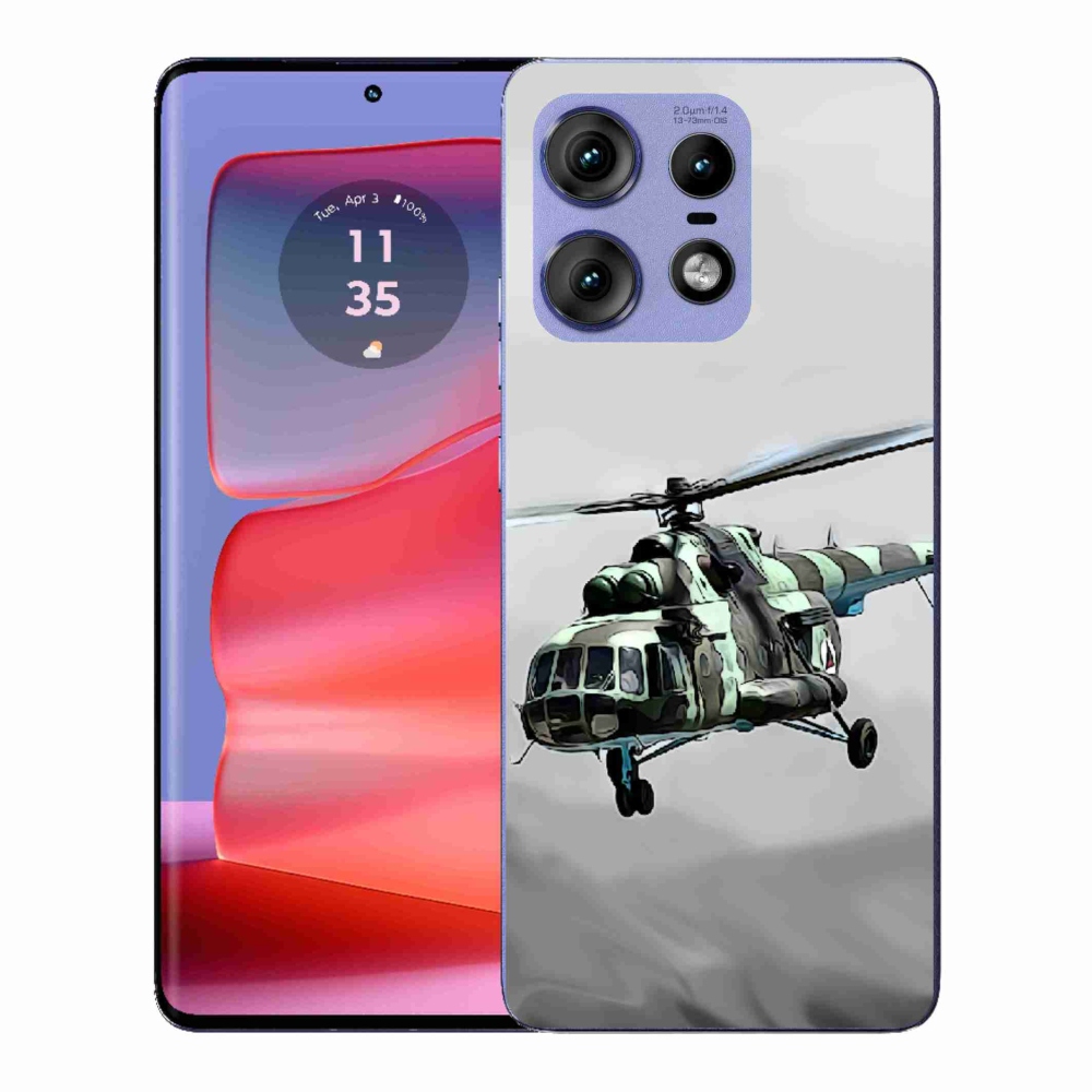 Gelový kryt mmCase na Motorola Edge 50 Pro - vojenský vrtulník