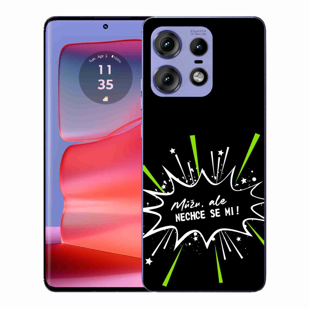 Gelový kryt mmCase na Motorola Edge 50 Pro - vtipný text 11 černé pozadí