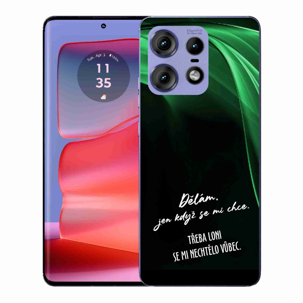 Gelový kryt mmCase na Motorola Edge 50 Pro - vtipný text 12 černé pozadí