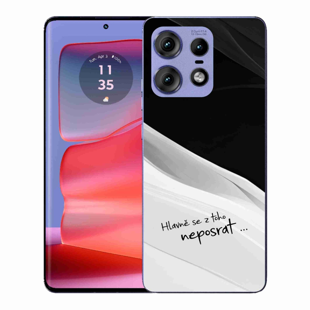 Gelový kryt mmCase na Motorola Edge 50 Pro - vtipný text 13 bíločerné pozadí