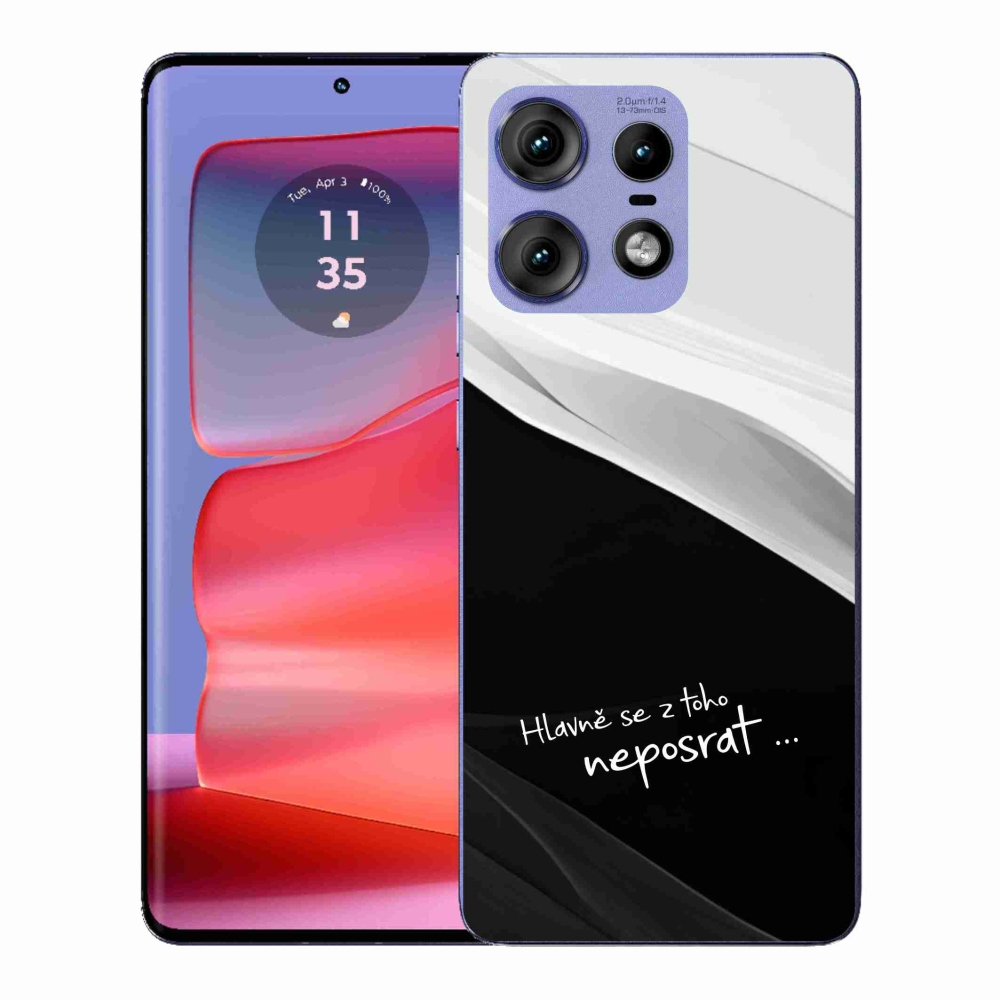 Gelový kryt mmCase na Motorola Edge 50 Pro - vtipný text 13 černobílé pozadí